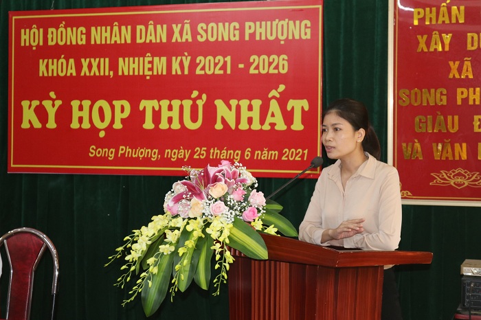 Kỳ họp thứ nhất HĐND xã Song Phượng nhiệm kỳ 2021-2026