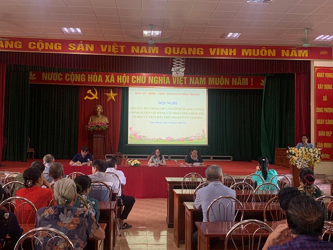 Song Phượng tổ chức hội nghị đối thoại giữ người đứng đầu cấp ủy với MTTQ, các tổ chức CTXH và nhân dân năm 2024
